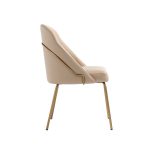 Picture of Tan Leatherette Dining Chair with Gold Legs