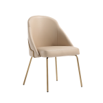 Picture of Tan Leatherette Dining Chair with Gold Legs