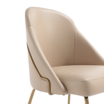 Picture of Tan Leatherette Dining Chair with Gold Legs