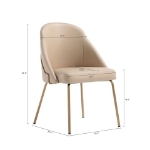 Picture of Tan Leatherette Dining Chair with Gold Legs