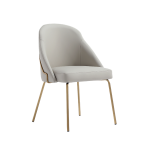 Picture of Grey Leatherette Dining Chair with Gold Legs