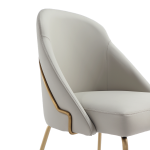 Picture of Grey Leatherette Dining Chair with Gold Legs