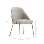 Picture of Grey Leatherette Dining Chair with Gold Legs