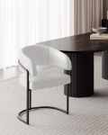 Picture of Leatherette Upholstered Dining Chair in White, Light Grey