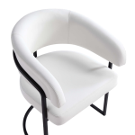 Picture of Leatherette Upholstered Dining Chair in White, Light Grey