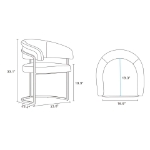 Picture of Leatherette Upholstered Dining Chair in White, Light Grey