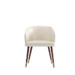 Picture of Leather Dining Chair in Walnut and Cream