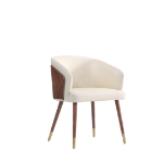 Picture of Leather Dining Chair in Walnut and Cream / Graphite Grey / Caramel