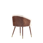 Picture of Leather Dining Chair in Walnut and Cream