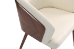 Picture of Leather Dining Chair in Walnut and Cream / Graphite Grey / Caramel