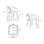 Picture of Leather Dining Chair in Walnut and Cream / Graphite Grey / Caramel