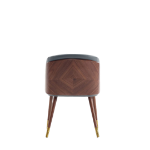 Picture of Leather Dining Chair in Walnut and Graphite Grey