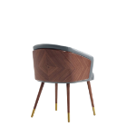 Picture of Leather Dining Chair in Walnut and Graphite Grey