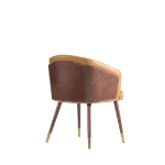 Picture of Leather Dining Chair in Walnut and Caramel