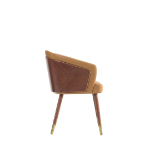 Picture of Leather Dining Chair in Walnut and Caramel