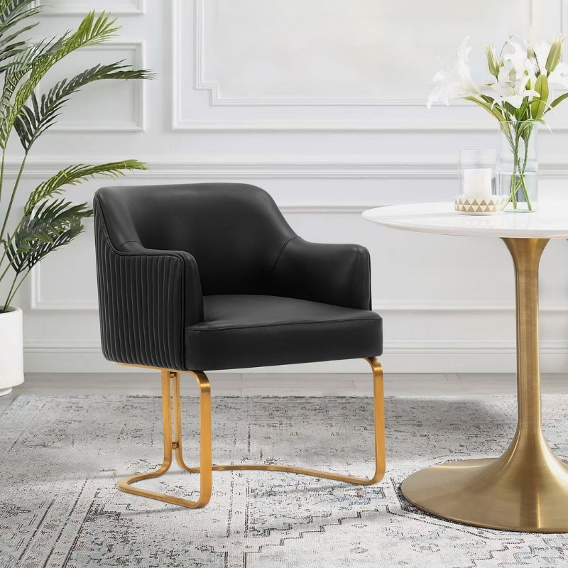 Picture of Leather Dining Chair in Black