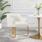 Picture of Leather Dining Chair in Ivory