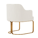 Picture of Leather Dining Chair in Ivory, Taupe and Black Finish