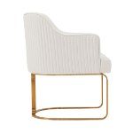 Picture of Leather Dining Chair in Ivory, Taupe and Black Finish