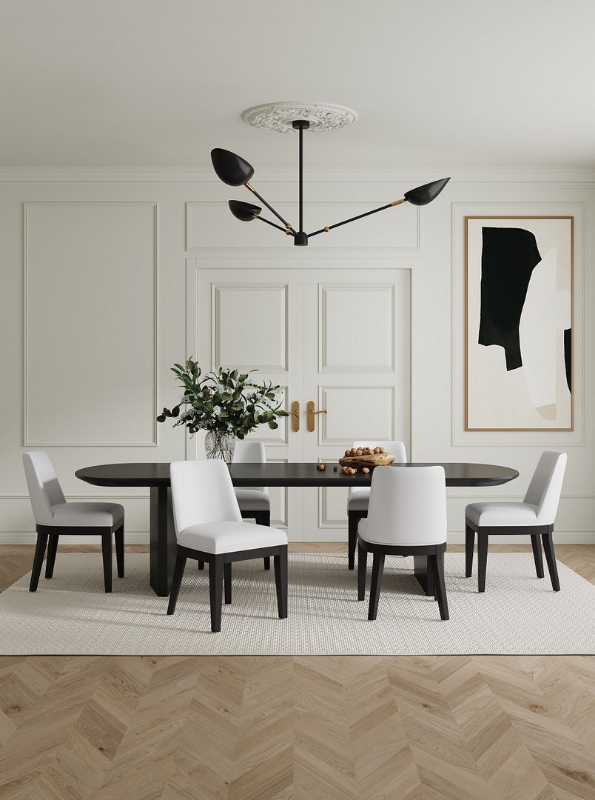 Picture of Leather Dining Chair in Cream