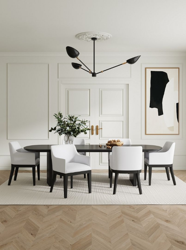 Picture of Leather Dining Arm Chair in Cream