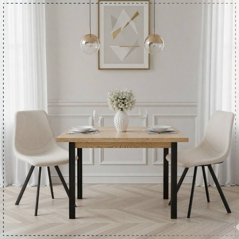 Picture of Dining Chair With Black Metal Legs