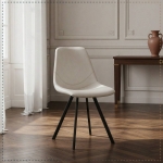 Picture of Leather Dining Chair With Black Metal Legs