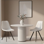 Picture of Leather Dining Chair With Black Metal Legs