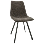 Picture of Leather Dining Chair With Black Metal Legs