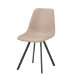 Picture of Leather Dining Chair With Black Metal Legs