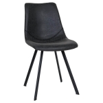 Picture of Leather Dining Chair With Black Metal Legs