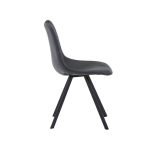 Picture of Leather Dining Chair With Black Metal Legs