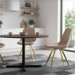 Picture of Leather Dining Chair With Gold Metal Legs