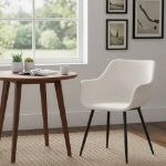 Picture of Leather Dining Chair With Black Legs