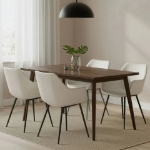 Picture of Leather Dining Chair With Black Legs