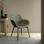 Picture of Leather Dining Chair With Black Legs