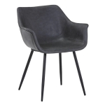 Picture of Leather Dining Chair With Black Legs