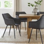 Picture of Leather Dining Chair With Black Legs