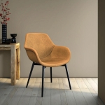 Picture of Leather Dining Chair With Black Legs