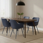 Picture of Leather Dining Chair With Black Legs