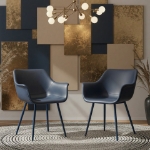 Picture of Leather Dining Chair With Black Legs