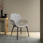 Picture of Leather Dining Chair With Black Legs