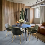 Picture of Leather Dining Chair With Gold Legs