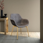 Picture of Leather Dining Chair With Gold Legs