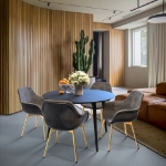 Picture of Leather Dining Chair With Gold Legs