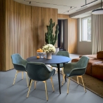 Picture of Leather Dining Chair With Gold Legs