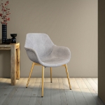 Picture of Leather Dining Chair With Gold Legs