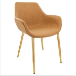 Picture of Leather Dining Chair With Gold Legs
