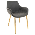 Picture of Leather Dining Chair With Gold Legs