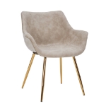 Picture of Leather Dining Chair With Gold Legs